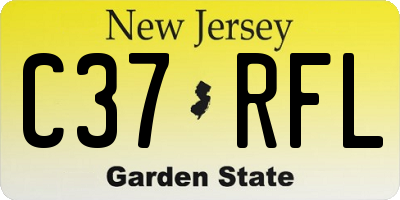 NJ license plate C37RFL