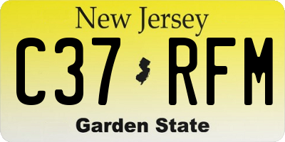 NJ license plate C37RFM