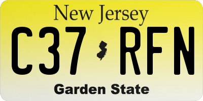 NJ license plate C37RFN