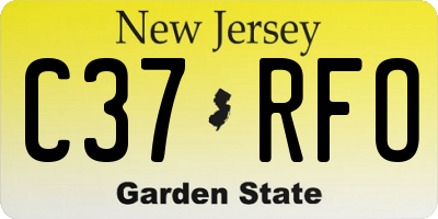 NJ license plate C37RFO