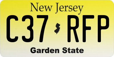 NJ license plate C37RFP