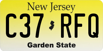 NJ license plate C37RFQ