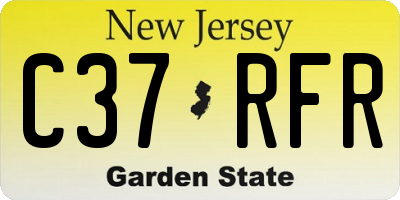 NJ license plate C37RFR