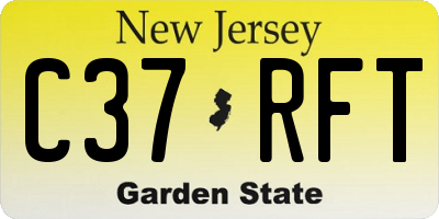 NJ license plate C37RFT