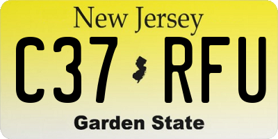 NJ license plate C37RFU