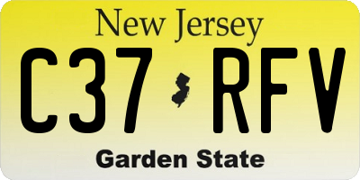 NJ license plate C37RFV