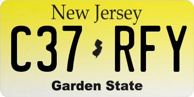 NJ license plate C37RFY
