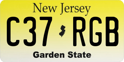 NJ license plate C37RGB