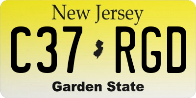 NJ license plate C37RGD