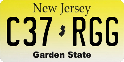 NJ license plate C37RGG