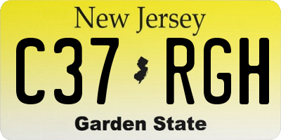 NJ license plate C37RGH