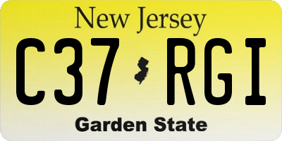 NJ license plate C37RGI
