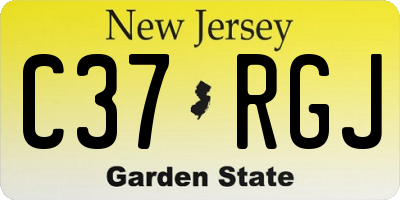 NJ license plate C37RGJ