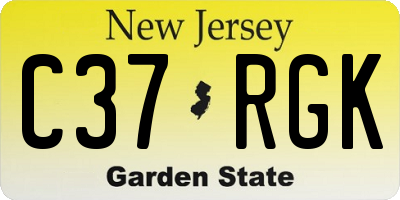NJ license plate C37RGK