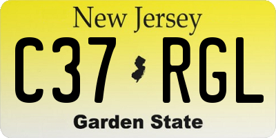 NJ license plate C37RGL