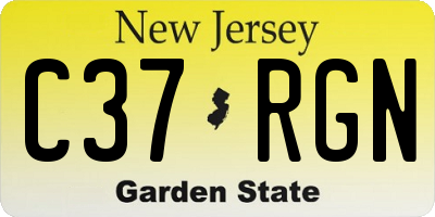 NJ license plate C37RGN