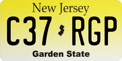 NJ license plate C37RGP