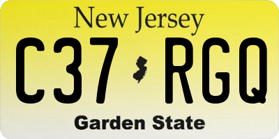 NJ license plate C37RGQ