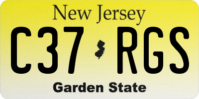 NJ license plate C37RGS