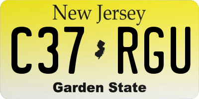 NJ license plate C37RGU