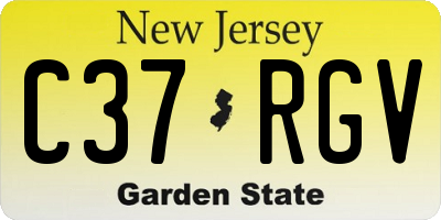 NJ license plate C37RGV