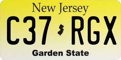 NJ license plate C37RGX