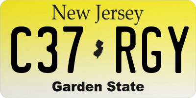 NJ license plate C37RGY