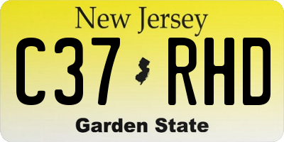 NJ license plate C37RHD