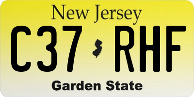 NJ license plate C37RHF