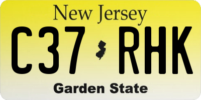 NJ license plate C37RHK