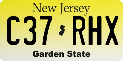 NJ license plate C37RHX