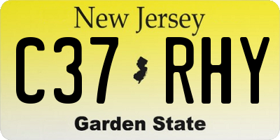 NJ license plate C37RHY