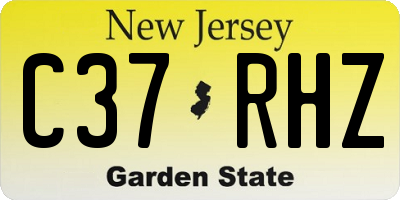 NJ license plate C37RHZ