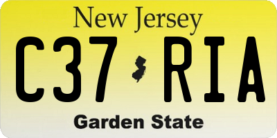 NJ license plate C37RIA