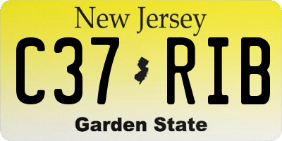 NJ license plate C37RIB