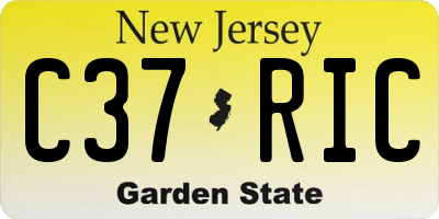 NJ license plate C37RIC