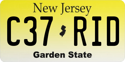 NJ license plate C37RID