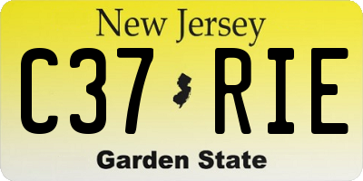 NJ license plate C37RIE