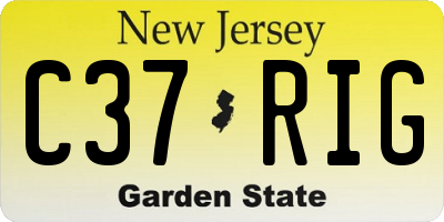 NJ license plate C37RIG