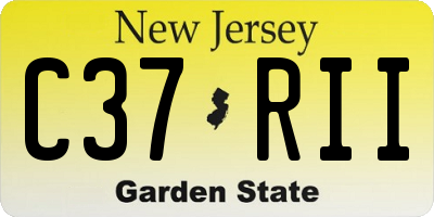 NJ license plate C37RII