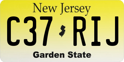 NJ license plate C37RIJ