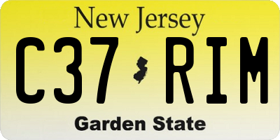 NJ license plate C37RIM