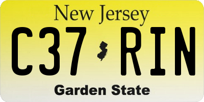 NJ license plate C37RIN