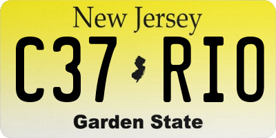 NJ license plate C37RIO