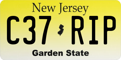 NJ license plate C37RIP