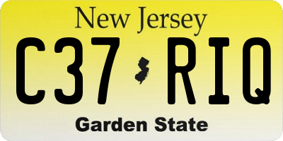 NJ license plate C37RIQ