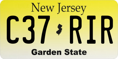 NJ license plate C37RIR