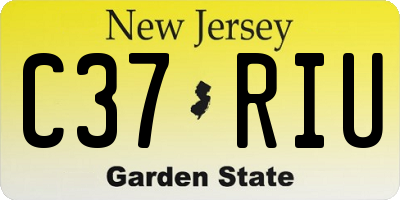 NJ license plate C37RIU