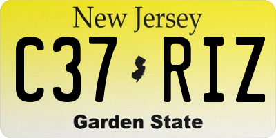 NJ license plate C37RIZ