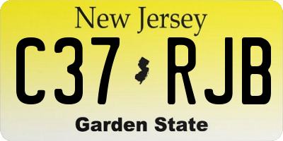 NJ license plate C37RJB